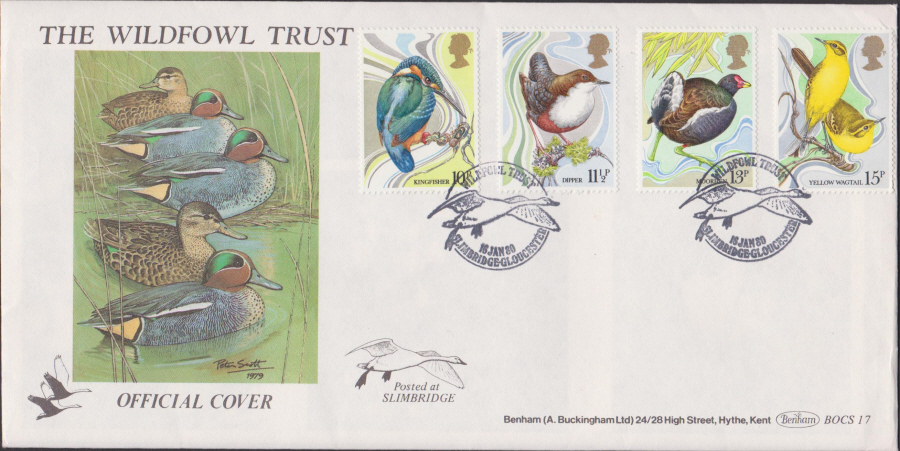 1980 Benham FDC British Birds Slimbridge Gloucester Postmark